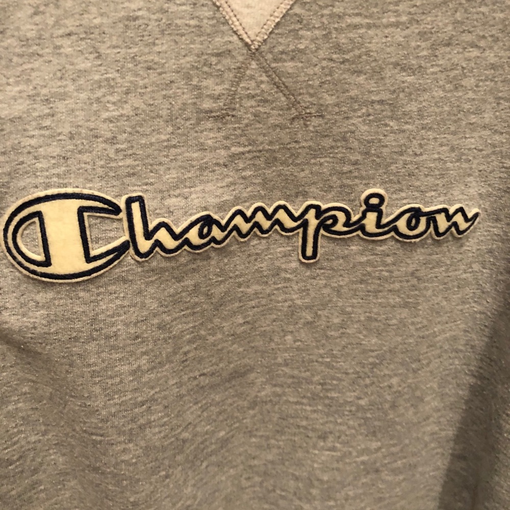 Heather gray champion crew neck sweatshirt sz l - Picture 2 of 4